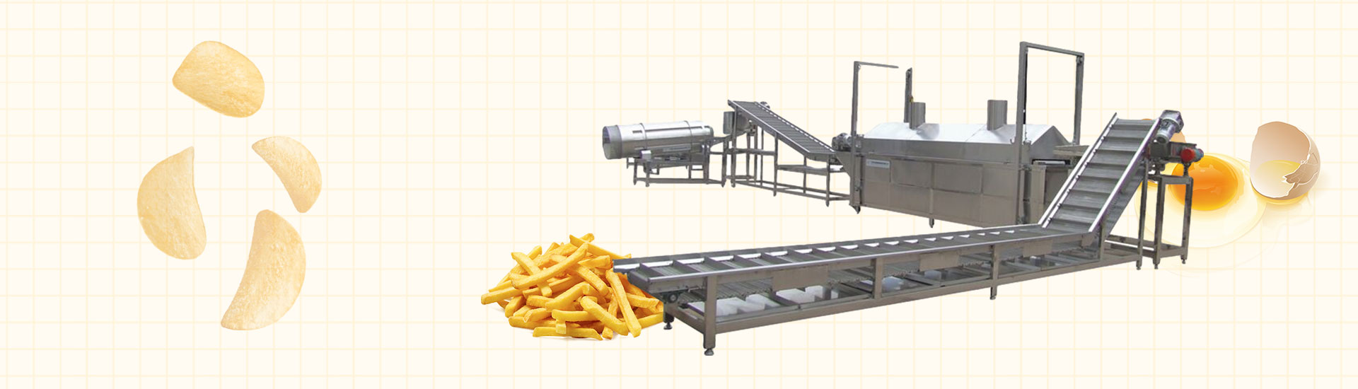 Semi-automatic-continuous-frying-production-line